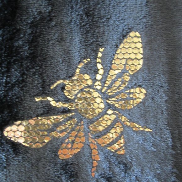 Juicy Couture Bee Crown Gold Black Throw Blanket Home - Picture 6 of 6